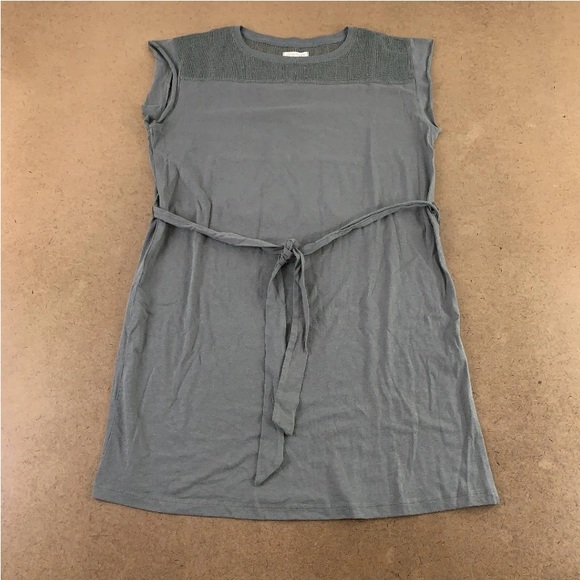 NWT Grey State Womens Rachel Dress Drk Sage Mesh Crew Neck, Short Sleeve Belted - Picture 4 of 9